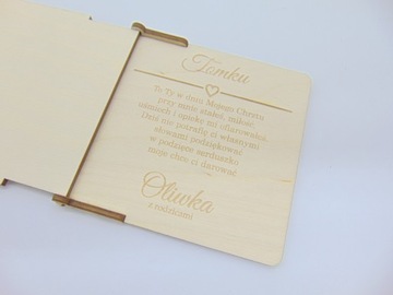 Деревянная благодарственная грамота для крестного отца