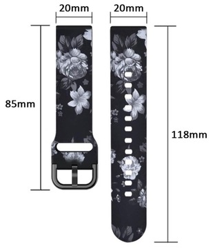 PRINTOWANY 20mm PASEK UNIWERSALNY ZEGARKA SMARTWATCH SAMSUNG HUAWEI XIAOMI