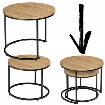 НАБОР ЖУРНАЛЬНЫХ СТОЛИКОВ 2 в 1 КРУГЛЫЕ РАСШИРЯЕМЫЕ ЖУРНАЛЬНЫЕ СТОЛЫ СКАМЬЯ СТОЛИК