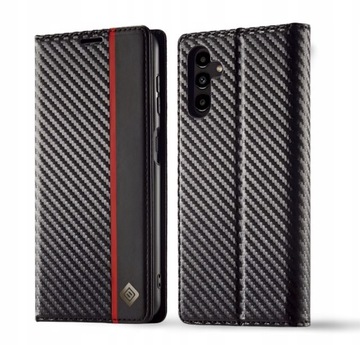 Etui - Futerał magnetyczny Carbon Fiber Wallet do Samsung Galaxy S22