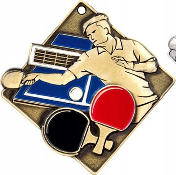 Duży odlewany MEDAL 3D - ping pong M09. GRAWER