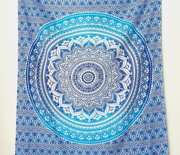KOC DO ĆWIECZEŃ JOGI MATA 150x150cm PAREO FOUTA MANDALA NATURALNA BAWEŁNA