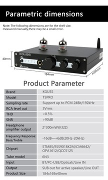 Предекодер для усилителя наушников Bluetooth KGUSS T5PRO