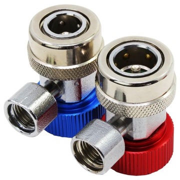 SZYBKOZŁĄCZKI DO KLIMATYZACJI SAMOCHODOWEJ AC R134A ADAPTERAMI 1/4''