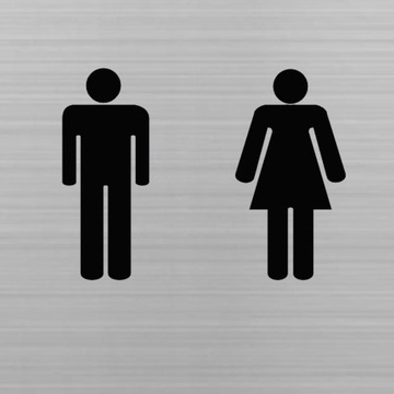 TABLICZKA WC DAMSKI MĘSKI STAL PIKTOGRAM TOALETA
