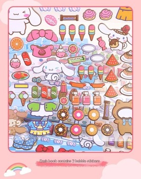 Наклейки Kuromi My Melody Cinnamoroll Hellokitty, милый студент, счастливый пузырь