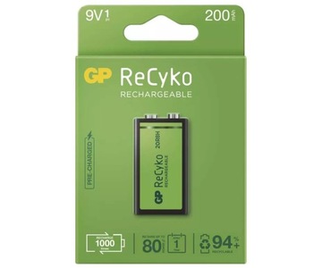 Akumulator GP Recyko+ New 6F22/9V 200mAh 8,4V NiMH