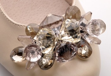 Балетки кожаные, ЛИЦА, КРУГЛЫЕ, УКРАШЕНИЯ, БЕЖЕВАЯ ПУЛЯ42