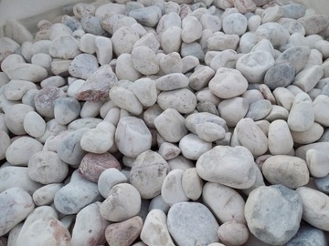 Галька белая галька 40-60 мм для сада.