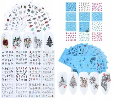 Рождественские наклейки для ногтей в виде снежинок D63