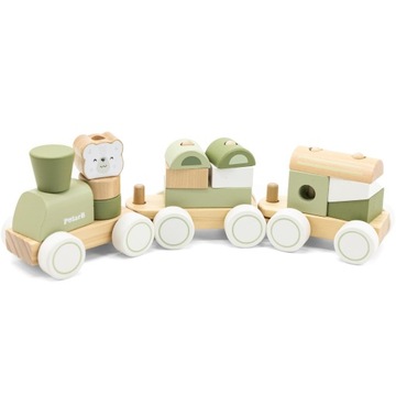 VIGA PolarB ДЕРЕВЯННЫЙ ПОДНОС С ДЕРЕВЯННЫМИ БЛОКАМИ-ПАЗЗЛАМИ