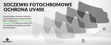ROCKBROS Okulary Rowerowe UV400 Przeciwsłoneczne Fotochromowe Czarna Ramka