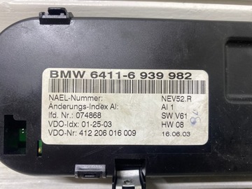2003 BMW Z4 E85 ROADSTER PANEL PŘEPÍNAČŮ KLIMATIZACE 6939982