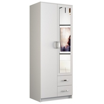SZAFA ROMA BIAŁA 80CM LUSTRO DRZWI SZUFLADY TOP
