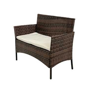 КОМПЛЕКТ САДОВОЙ МЕБЕЛИ ИЗ РОТАНГА ДОСУГ ДИВАН СТОЛ RENO II КОРИЧНЕВЫЙ