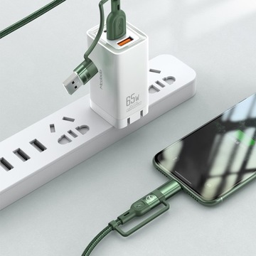 Быстрый USB-кабель 4 в 1 Type-C Lightning 8-контактный QC 3.0 PD 3A 20 В 1,2 м iPhone