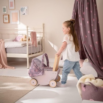 Коляска для кукол Howa Rainbow из дерева со складной крышей 25502