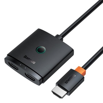 Адаптер HDMI 2-в-1, 4K, 60 Гц, двунаправленный, с кабелем длиной 1 м | Базеус ЭйрДжой | черный
