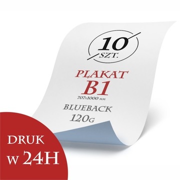 Plakat B1 - 10 sztuk - papier BB 120 g druk w 24h