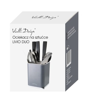 VIALLI КУХОННЫЙ ОРГАНАЙЗЕР ГУБКА ДОЗАТОР ЖИДКОСТИ ПОДДОН ДЛЯ СТОЛОВЫХ ПРИБОРОВ НОЖИ СЕРЫЙ