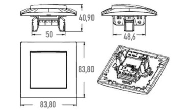 WESA LC-03 ОДИНОЧНЫЙ ВЫКЛЮЧАТЕЛЬ С ПОДСВЕТКОЙ