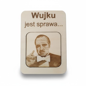 PYTANIE PROSBA DO CHRZESNTCH OJCIEC CHRZESTNY DREWNIANA KARTKA GRAWER