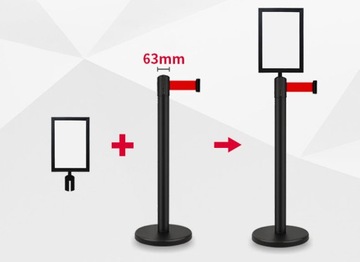 РАМКА А4 ДЛЯ СТОЛБА, ЧЕРНАЯ ВЕРТИКАЛЬНАЯ ИНФОРМАЦИЯ