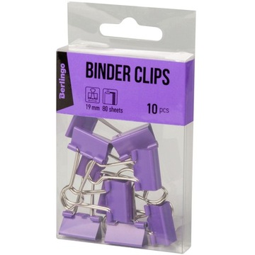 ЗАЖИМЫ ДЛЯ НАПИЛЬНИКОВ BERLINGO 19ММ ФИОЛЕТОВЫЕ 10ШТ.