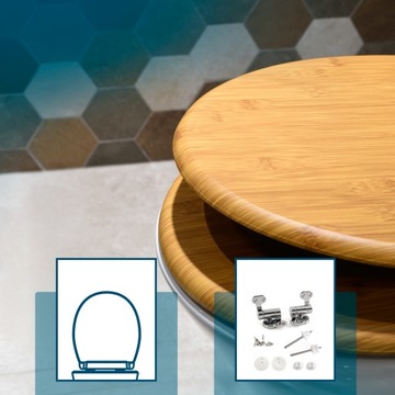 AWD Interior DESKA SEDESOWA DO WC WOLNOOPADAJĄCA UNIWERSALNA MDF BAMBOO