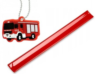 ODBLASKOWA ZAWIESZKA WÓZ STRAŻACKI +OPASKA ODBLASK