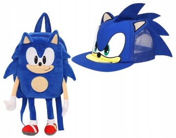 PLECAK PRZEDSZKOLNY SONIC JEŻYK CZAPKA Z DASZKIEM