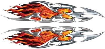 NAKLEJKI NAKLEJKA PASY TRIBAL METALICZNY CZERWONY , PŁOMIENIE , KOMPLET