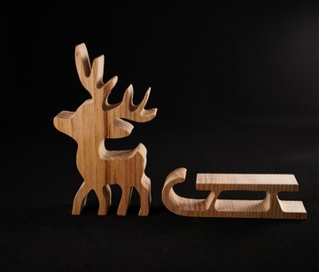 Renifer figurka | lite DREWNO 20 cm