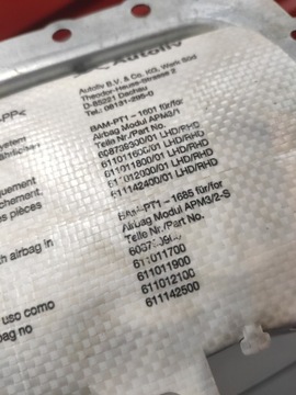 BMW 7 F01 F02 AIRBAG ULOŽENÍ VZDUCHOVÁ SPOLUJEZDCE PŘEDNÍ ORIG. BEZ NEHOD