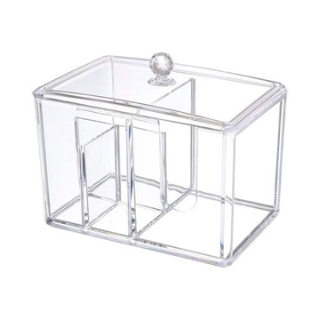 Makeup Cotton Pad Holder Clear Container Case with Lid Portable Cotton