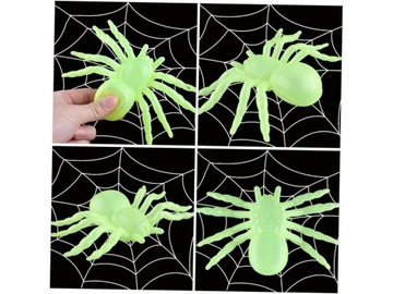 PAJĄK HALLOWEEN 2 SZT DUŻE DEKORACJA STRASZNE PAJĄKI 11cm FLUORESCENCYJNY