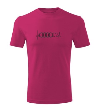 Koszulka T-shirt męska M86 AUDI A6 A8 różowa rozm L