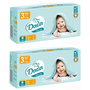 Pieluszki Dada 3 Extra Soft Pampersy 4-9kg 2x54szt