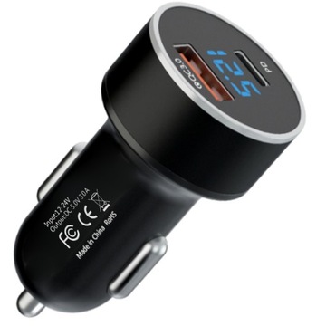 SZYBKA ŁADOWARKA SAMOCHODOWA USB USB-C QC 3.0 PD 36W DO ZAPALNICZKI MOCNA