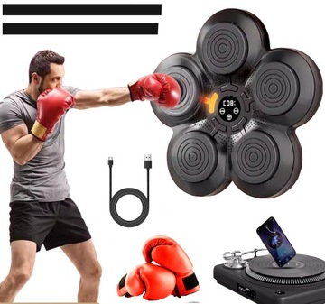 TRENINGOWA BOKSERSKA TARCZA MUSIC BLUETOOTH BOXING LED ZESTAW