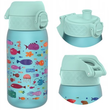 Butelka na wodę ION8 BIDON 350/400 ml RYBKI dla dzieci do szkoły bez BPA