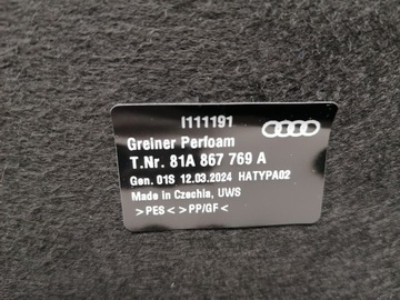 AUDI Q2 81A POLIČKA ZADNÍ KUFRU NOVÁ ORIGINÁLNÍ 16-23