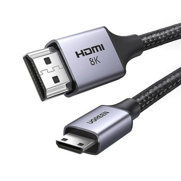 Кабель Ugreen HD163 15515 mini HDMI/HDMI 2.1 8K 2м - серый