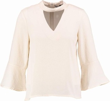 VERO MODA BLUZKA DAMSKA WYCIĘCIE NA DEKOLCIE CHOKER TOP RĘKAWEM 3/4 MODNA S