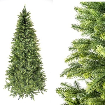 SZTUCZNA CHOINKA ZIELONA 220 cm FULL PE 100% JASNOZIELONA SILIKONOWA