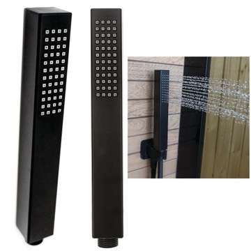 NOWOCZESNA SŁUCHAWKA PRYSZNICOWA KARO CZARNY MAT 1F ANTI-CALC SLU-41