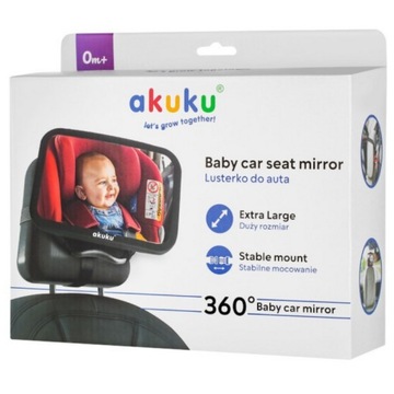 ЗЕРКАЛО ДЛЯ НАБЛЮДЕНИЯ ЗА РЕБЕНКОМ В МАШИНЕ, РЕГУЛИРУЕМОЕ НА 360°, НА АККУМУЛЯТОРЕ