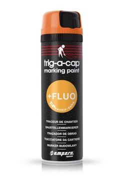 Farba geodezyjna Spray FLUO AMPERE pomarańcz Trig-a-Cap Extra