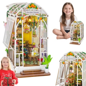 Book Nook Miniaturní Domeček Diy Rolfe Garden House Skleník S Křeslem