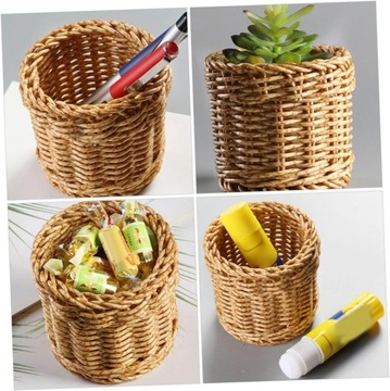 2 шт. Коробка для кистей для макияжа, плетеные корзины для хранения D